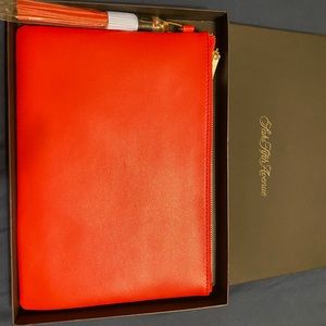 Saks Fifth Avenue leather envelope clutch